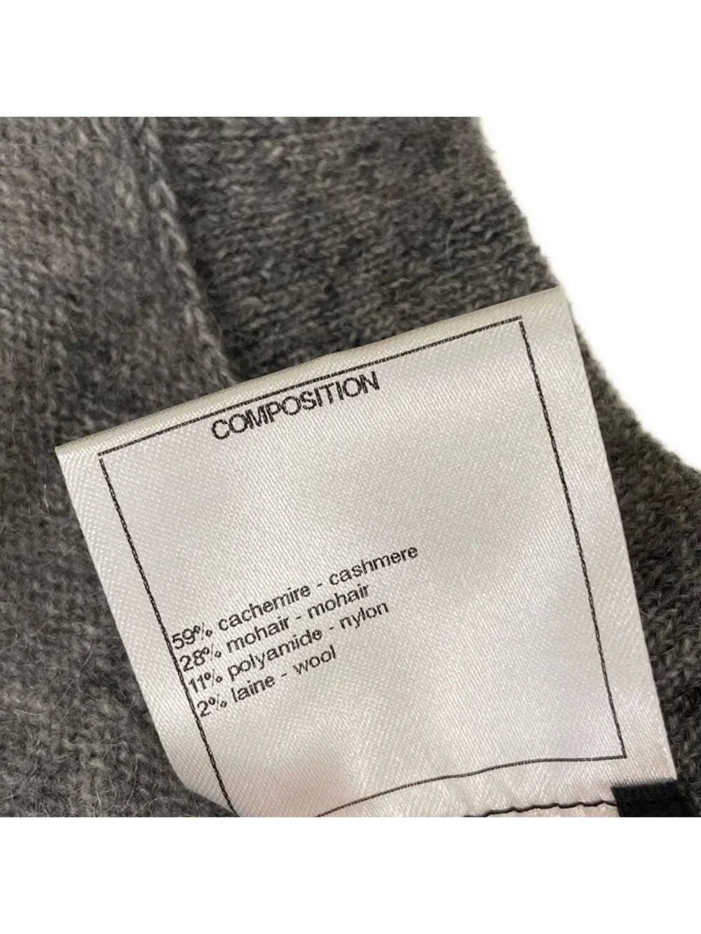 Chanel Cardigan S Dark Gray Blue